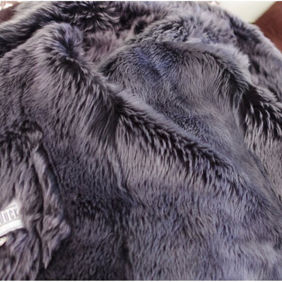BLUE Duck Shearling Genuine Sheepskin Black Women Coat Size:S (fit S-M - Picture 2 of 8